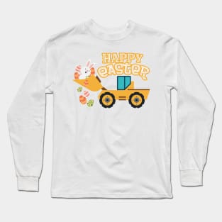 Happy Easter Tractor Gift Boys Kids Long Sleeve T-Shirt